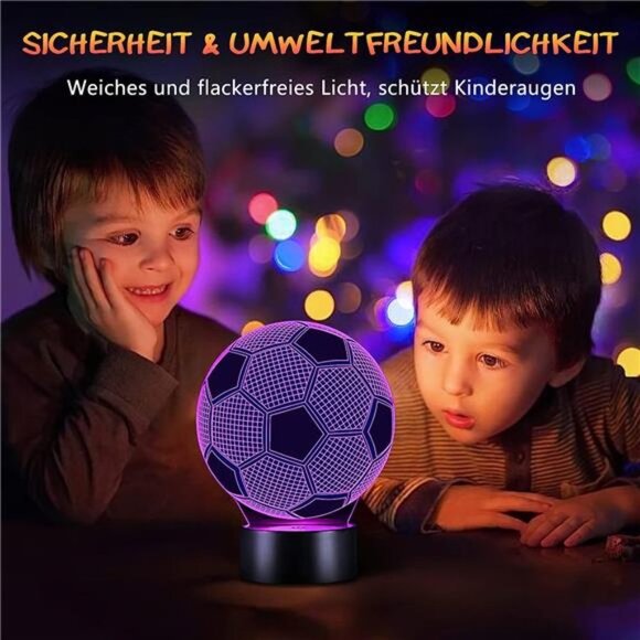 Soccer Gifts for Kids Night Light, Linakx Dimmable LED NightLight, 3D Optical - Picture 6 of 6
